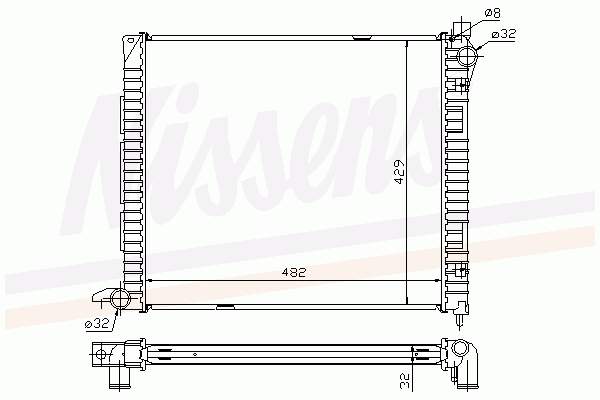Radiador de esfriamento de motor Nissens 64300A