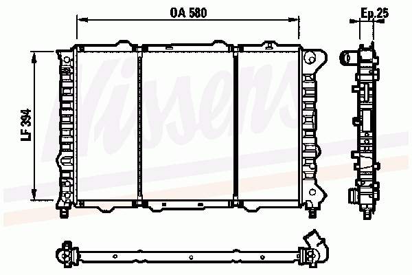 Radiador de esfriamento de motor Nissens 60041