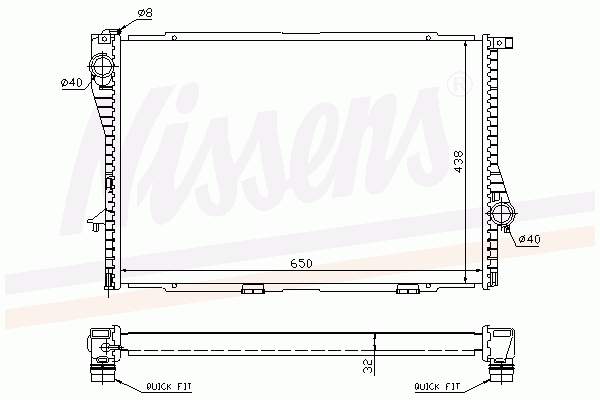 60648A Nissens Radiador de esfriamento de motor