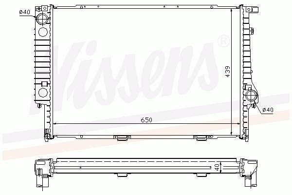 Radiador de esfriamento de motor Nissens 60747A