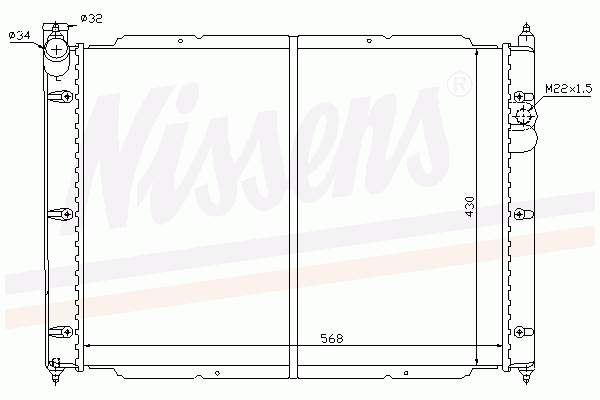 Radiador de esfriamento de motor Nissens 65239
