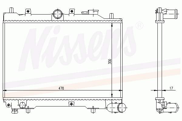 Radiador de esfriamento de motor Nissens 62512