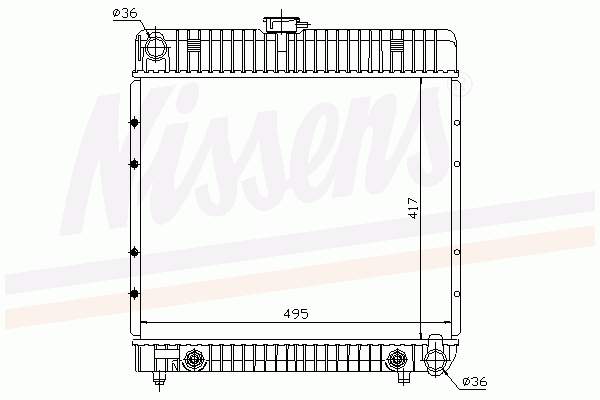 Radiador de esfriamento de motor Nissens 62740