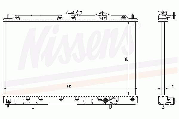 Radiador de esfriamento de motor Nissens 62830