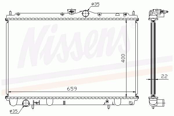 Radiador de esfriamento de motor Nissens 62857A