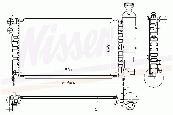 Radiador de esfriamento de motor Nissens 63521A preço, a partir de 101,98 USD