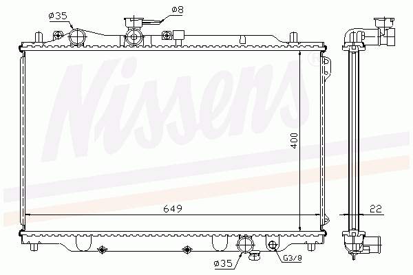 Radiador de esfriamento de motor Nissens 62405A