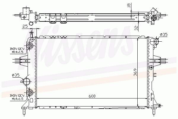 Radiador de esfriamento de motor Nissens 63247A