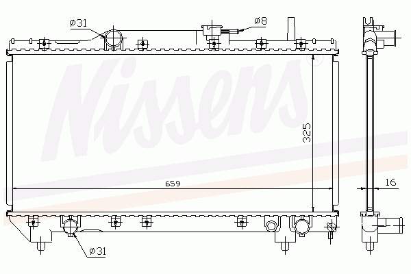 Radiador de esfriamento de motor Nissens 64838A