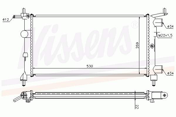 Radiador de esfriamento de motor Nissens 63290