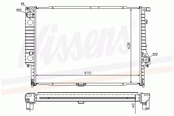 Radiador de esfriamento de motor Nissens 60596A