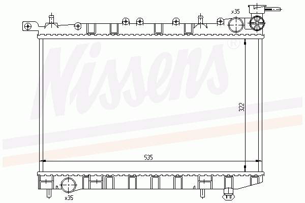 2141058Y10 Nissan/Infiniti Radiador de esfriamento de motor