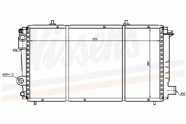 Radiador de esfriamento de motor Nissens 61337