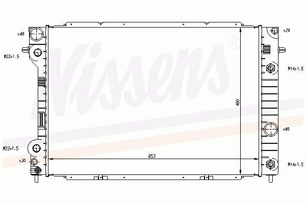 Radiador de esfriamento de motor Nissens 63075