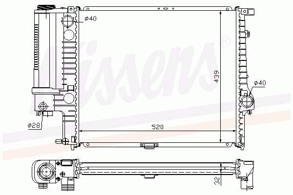 60743A Nissens Radiador de esfriamento de motor