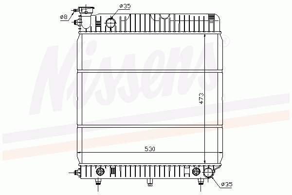 Radiador de esfriamento de motor Nissens 62632