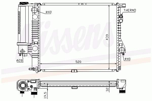60607A Nissens Radiador de esfriamento de motor