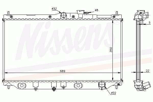 Radiador de esfriamento de motor Nissens 62279A