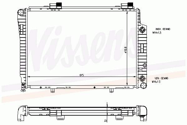 Radiador de esfriamento de motor Nissens 62756A