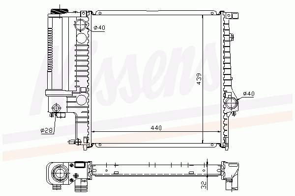 Radiador de esfriamento de motor Nissens 60623