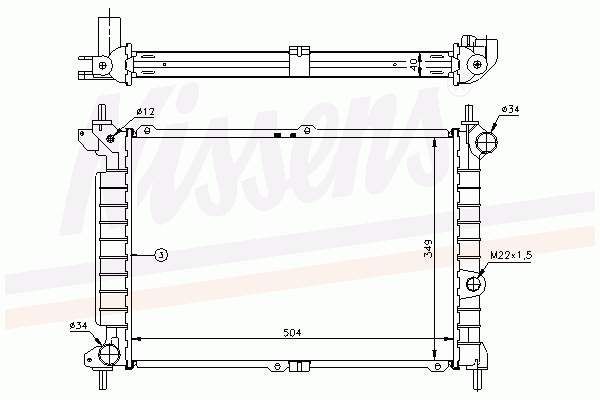 Radiador de esfriamento de motor Nissens 63291A