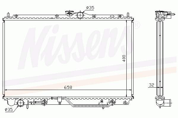 62860A Nissens Radiador de esfriamento de motor