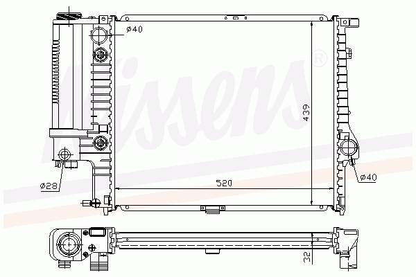 Radiador de esfriamento de motor Nissens 60709A preço, a partir de 221,40 USD