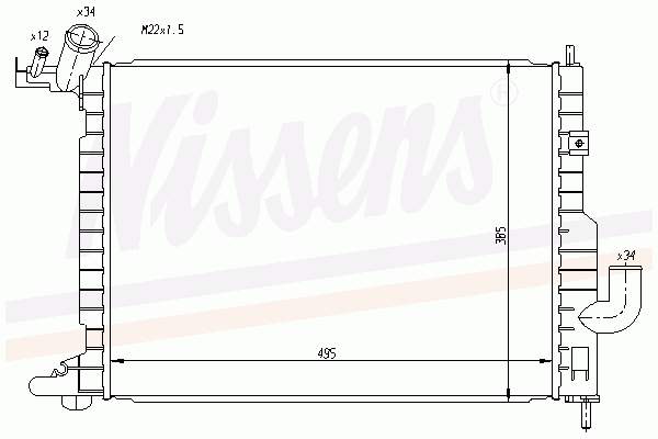 Radiador de esfriamento de motor Nissens 63082