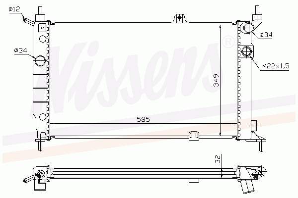 Radiador de esfriamento de motor Nissens 63252A