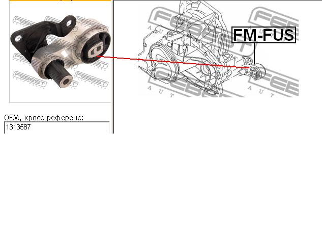 081082 Cautex Coxim (suporte) traseiro de motor