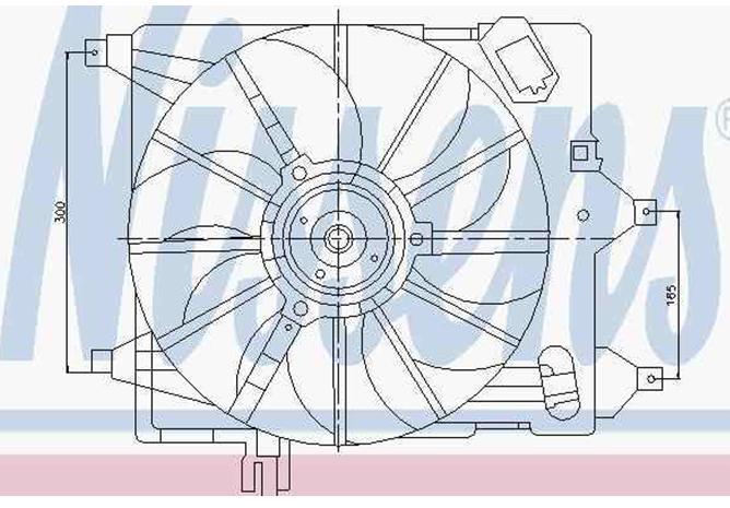601223W3 Polcar Difusor do radiador de esfriamento, montado com motor e roda de aletas