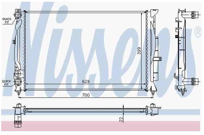Radiador de esfriamento de motor Nissens 60308A preço, a partir de 85,50 USD