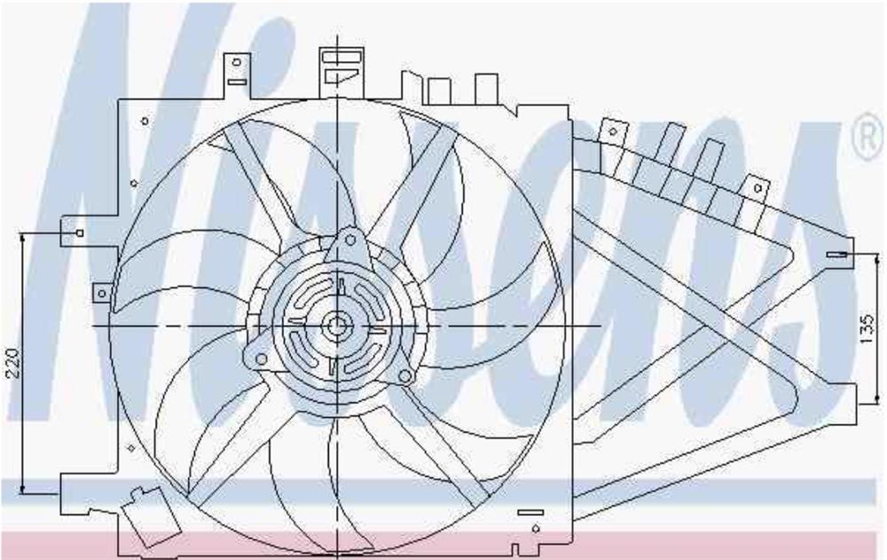 85190 Nissens Ventilador elétrico de esfriamento montado (motor + roda de aletas)