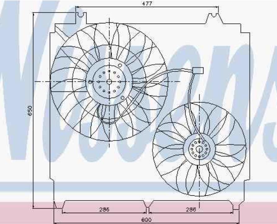  Ventilador elétrico de esfriamento montado (motor + roda de aletas) KIA Sorento I SUV (JC) (2002 - 2006) I