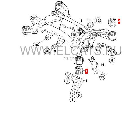 33316774556 BMW Bloco silencioso de viga traseira (de plataforma veicular)