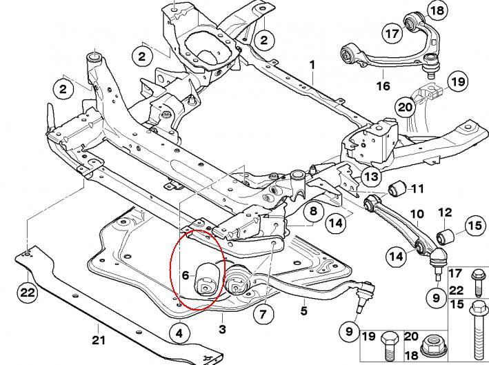 31126863171 BMW Bloco silencioso dianteiro do braço oscilante inferior