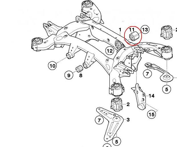 33176770948 BMW Bloco silencioso de viga traseira (de plataforma veicular)