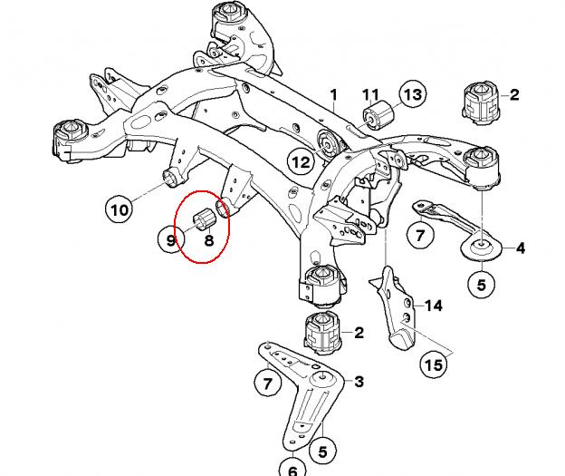 33176770947 BMW Bloco silencioso de viga traseira (de plataforma veicular)