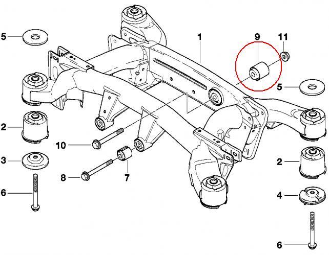 Compre 33171096207 BMW Bloco silencioso de viga traseira (de plataforma veicular)