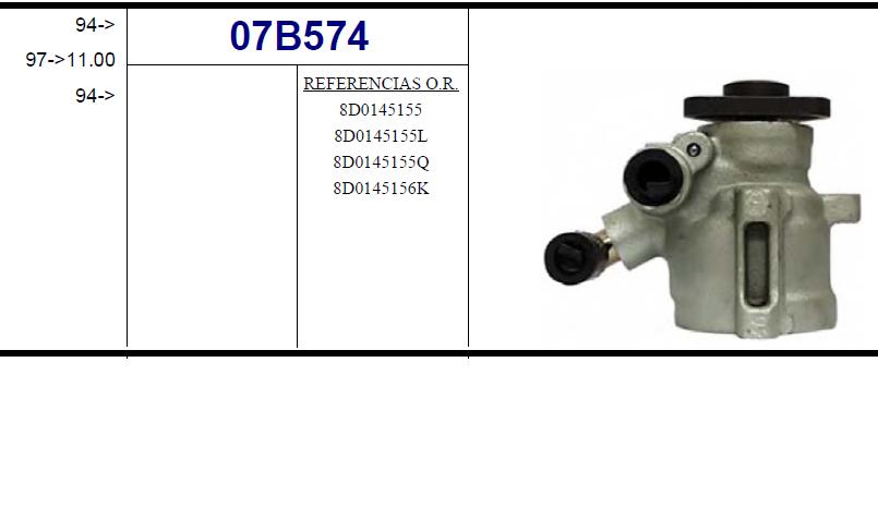 Bomba da Direção hidrâulica assistida BAD52Z WAT