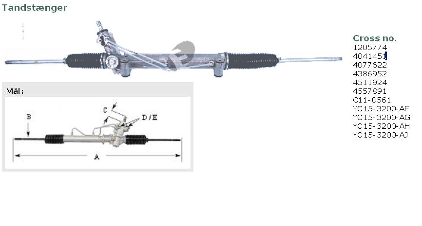 Cremalheira da direção Ford YC153200AJ preço, a partir de 144,97 USD