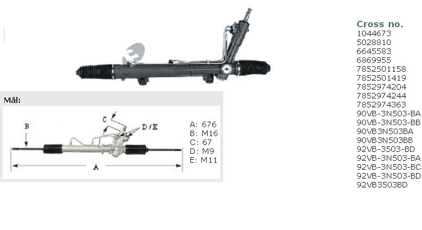 Cremalheira da direção Ford 97VB3N503BA preço, a partir de 275,49 USD
