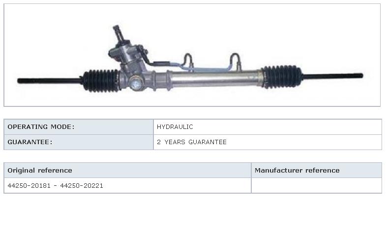 Cremalheira da direção Toyota 4425012580 preço, a partir de 131,32 USD