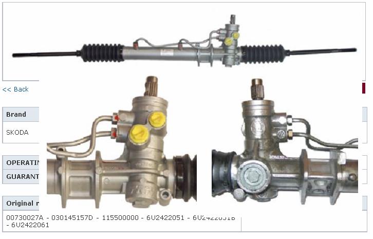 6U2422051 VAG Cremalheira da direção