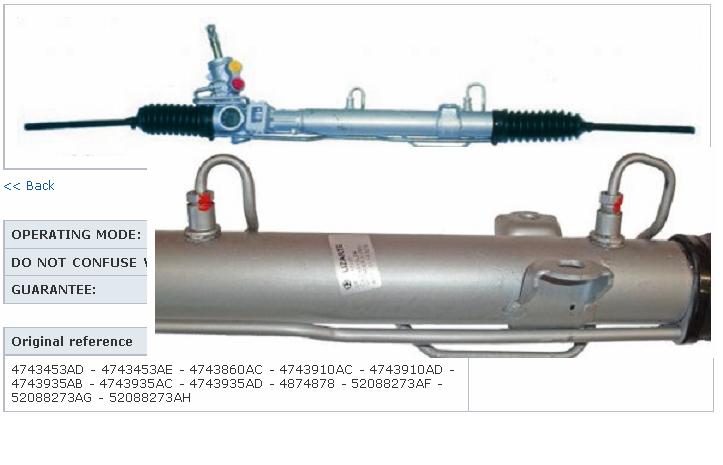 68002224AC Chrysler Cremalheira da direção
