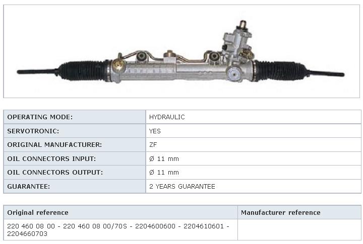 Cremalheira da direção para Mercedes S  W140