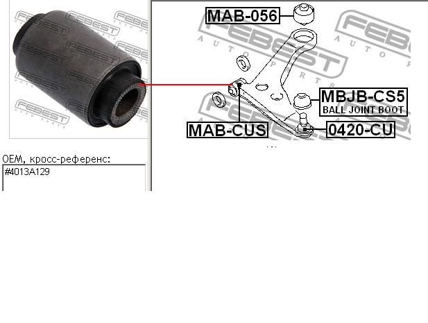 Bloco silencioso dianteiro do braço oscilante inferior Febest MABCUS preço, a partir de 15,81 USD