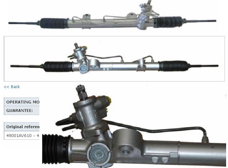 49001AV610 Nissan/Infiniti Cremalheira da direção