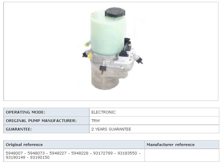 93190149 Opel Bomba da Direção hidrâulica assistida