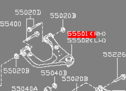 55501EB300 Nissan/Infiniti Braço oscilante superior direito de suspensão traseira